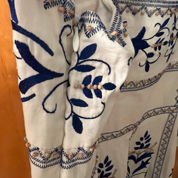 INC International Concepts Womens M Blue White Floral Embroidered A-Line Dress - Picture 3 of 5